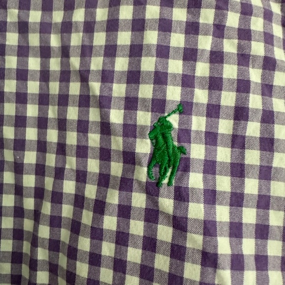 Ralph Lauren Classic Fit Size Large Purple Gingham Shirt Mens Button Up - Picture 2 of 5